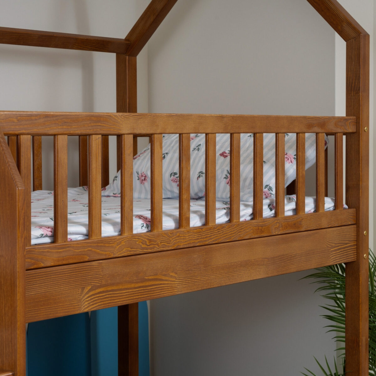 KOSMO Long Bunk Bed in pine wood, Retro