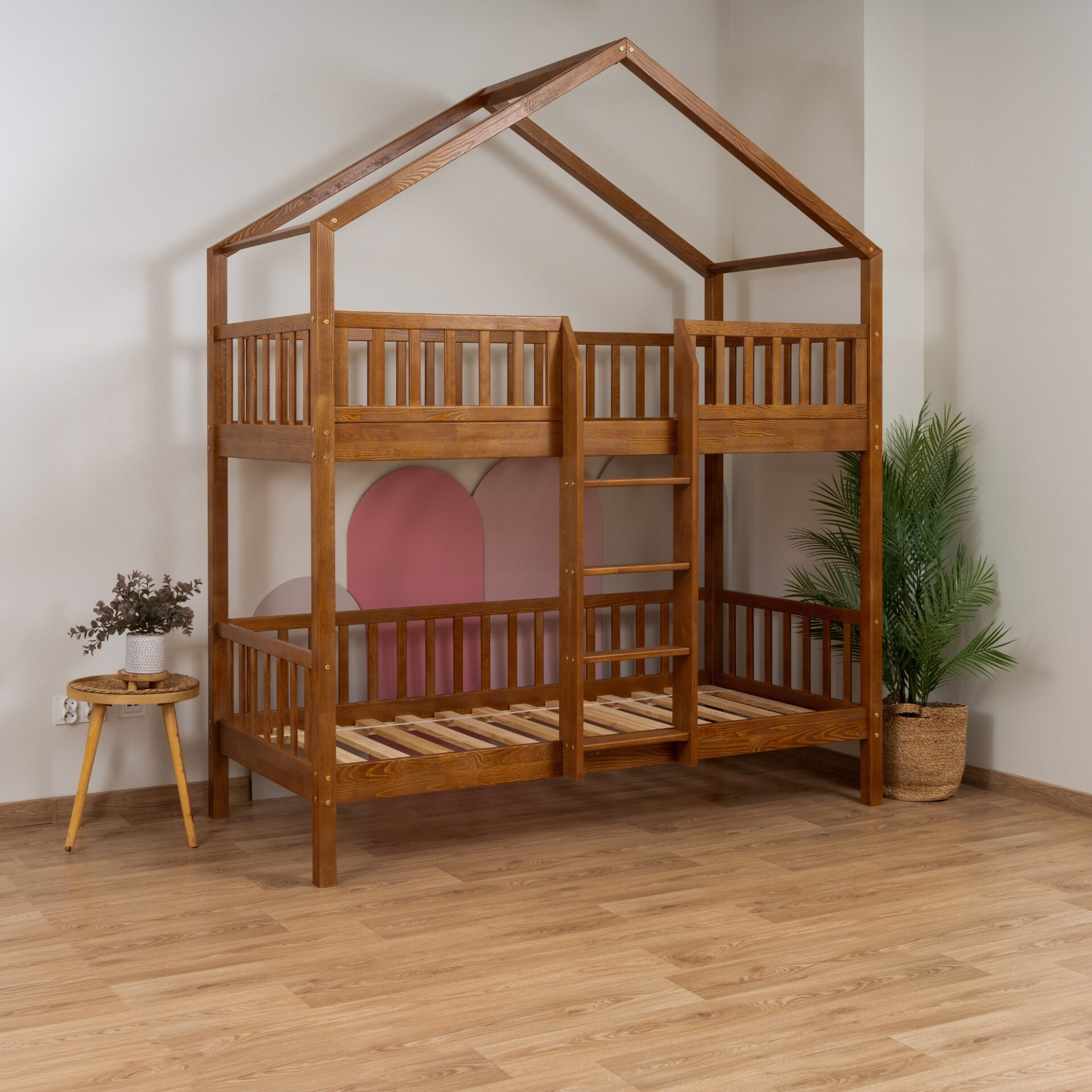 KOSMO Short Bunk Bed in pine wood, Retro