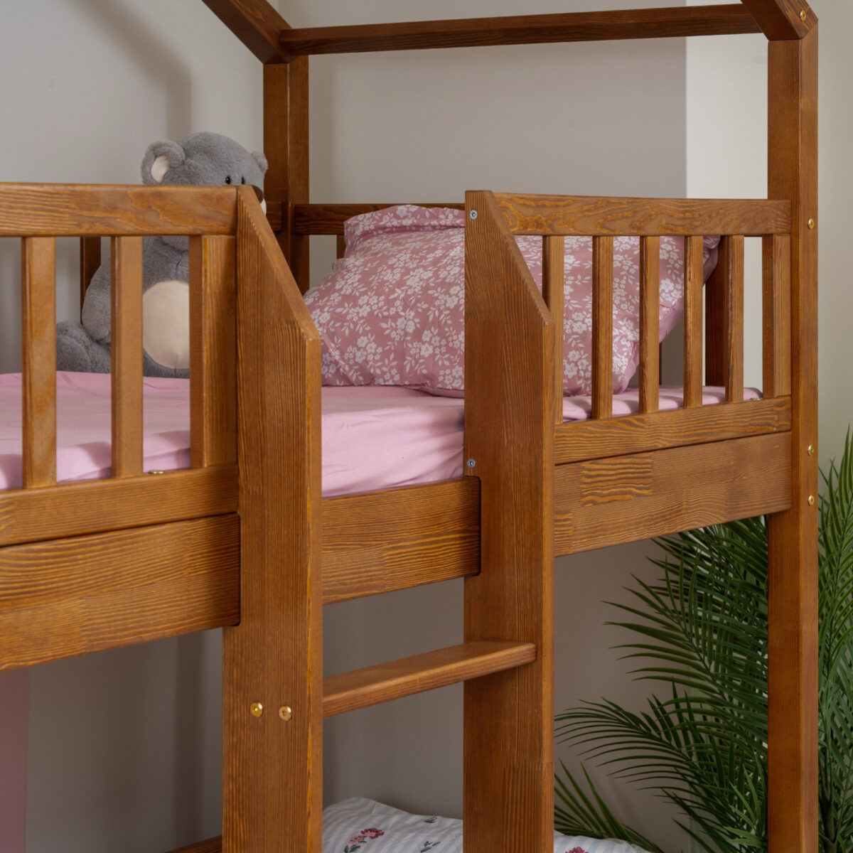 KOSMO Short Bunk Bed in pine wood, Retro