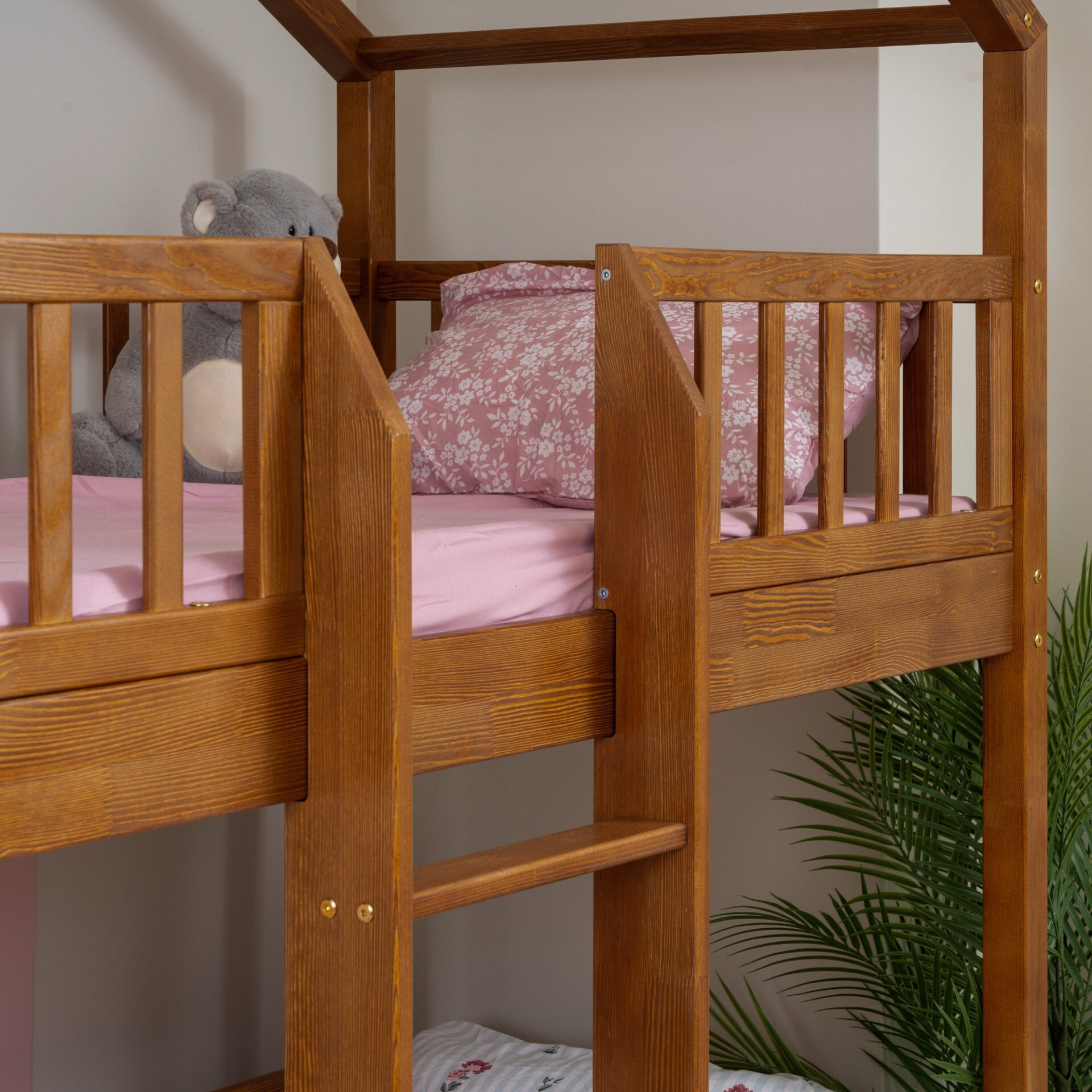 KOSMO Short Bunk Bed in pine wood, Retro