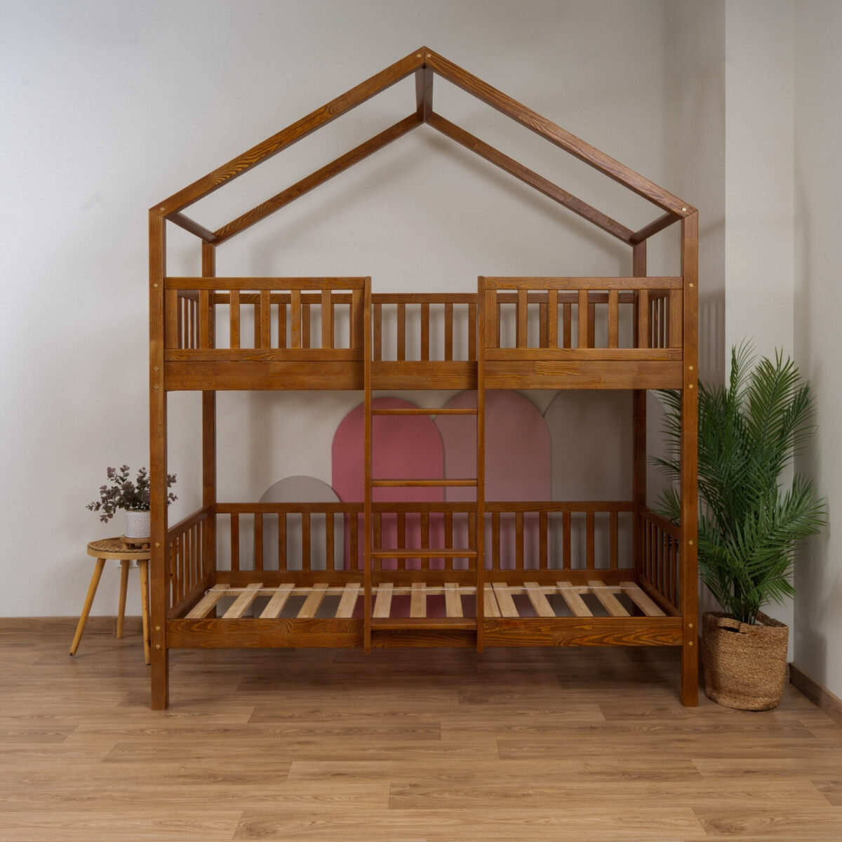 KOSMO Short Bunk Bed in pine wood, Retro