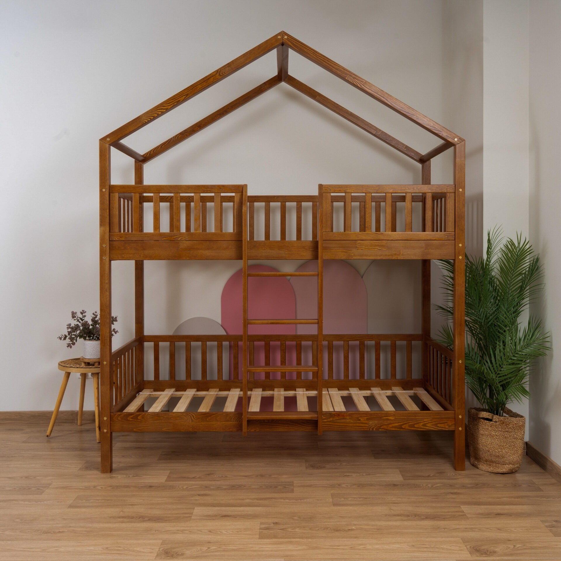 KOSMO Short Bunk Bed in pine wood, Retro