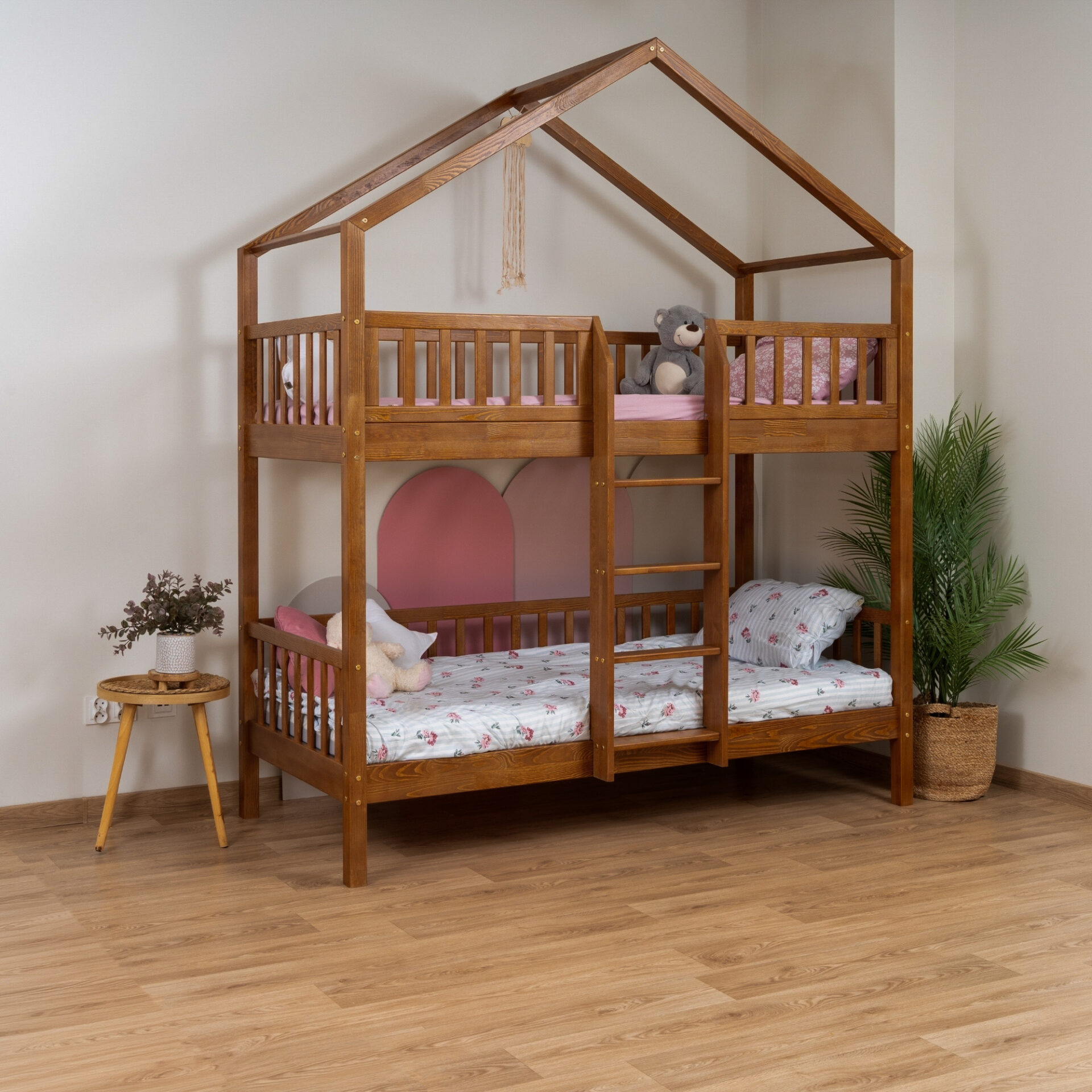 KOSMO Short Bunk Bed in pine wood, Retro
