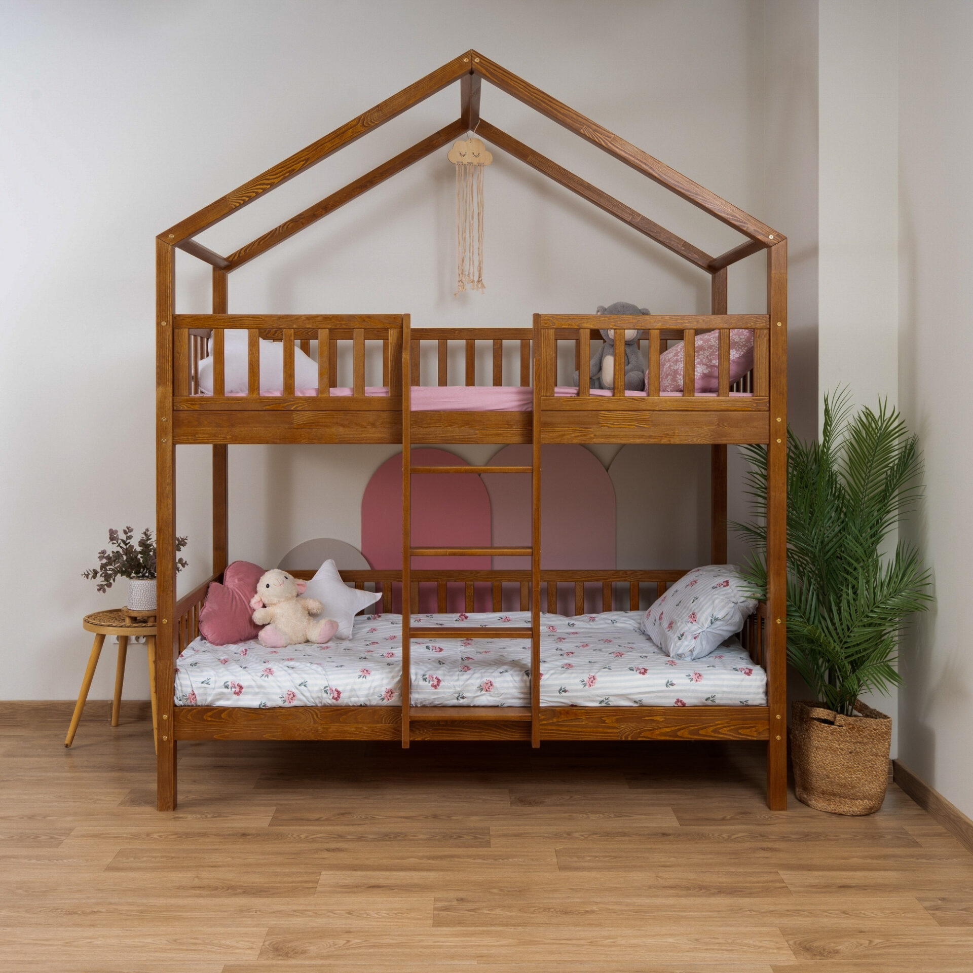 KOSMO Short Bunk Bed in pine wood, Retro
