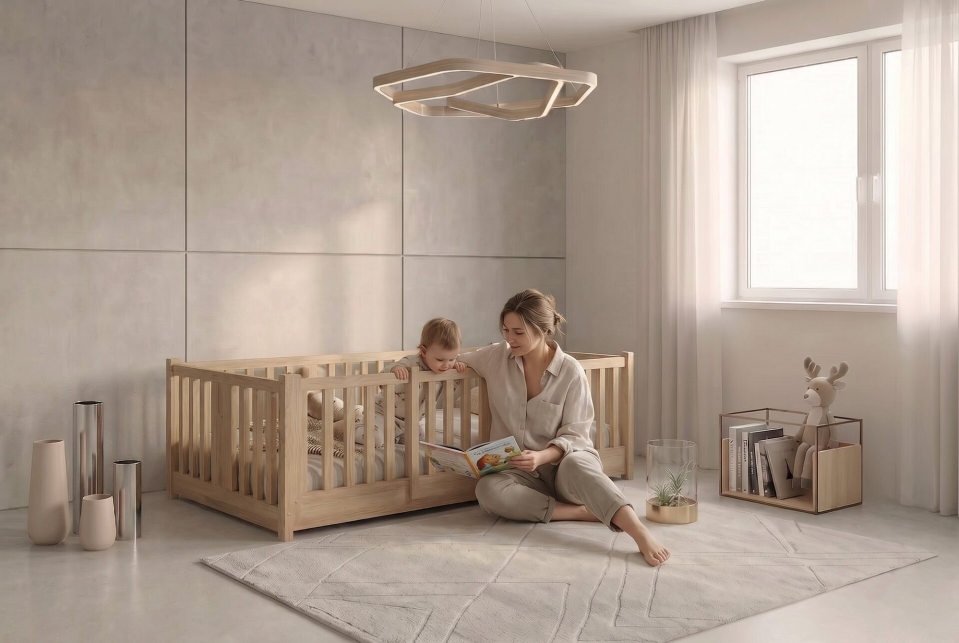 TEO Montessori Bed – story time together TEO Montessori Bed – story time together