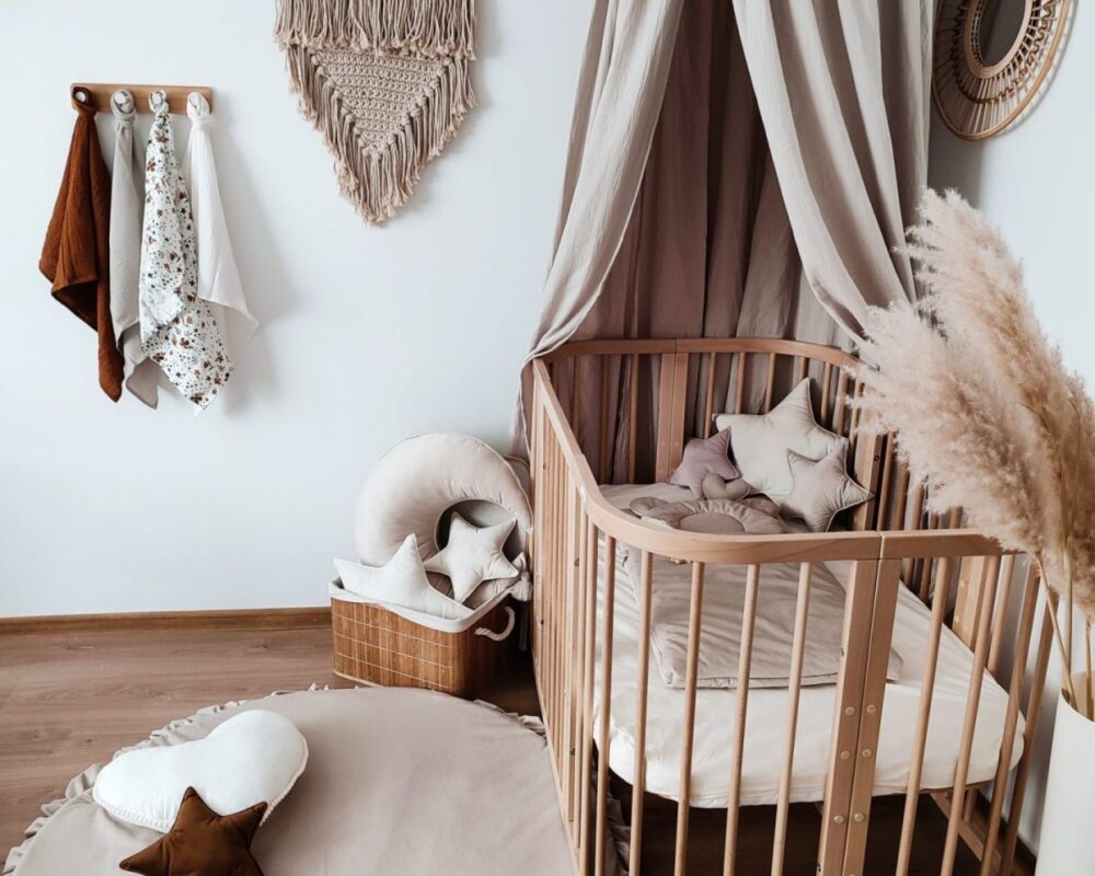 Muslin Canopy with Ruffle – Ceiling Mounted Muslin Canopy with Ruffle – Ceiling Mounted