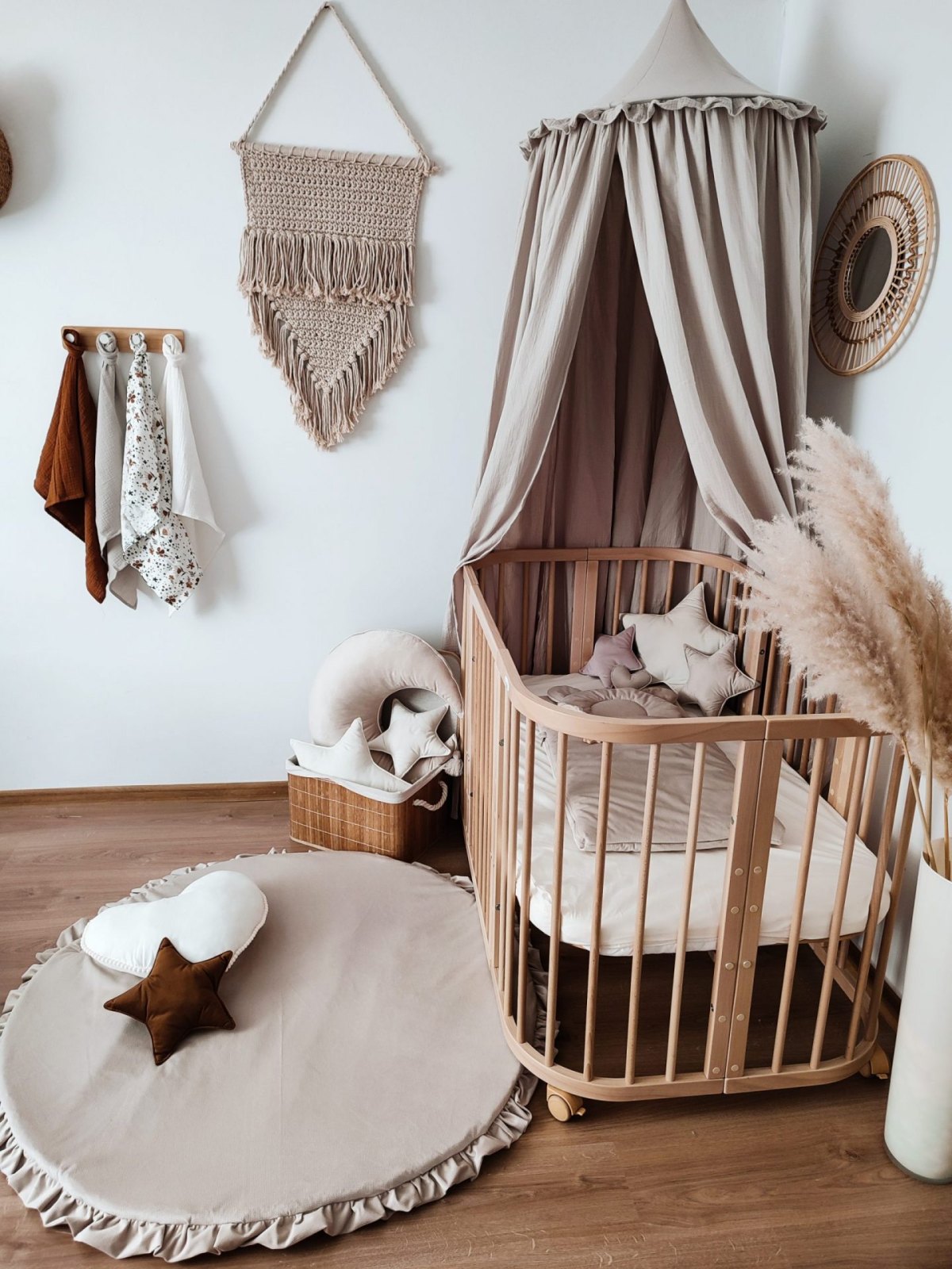 Muslin Canopy with Ruffle – Ceiling Mounted Muslin Canopy with Ruffle – Ceiling Mounted