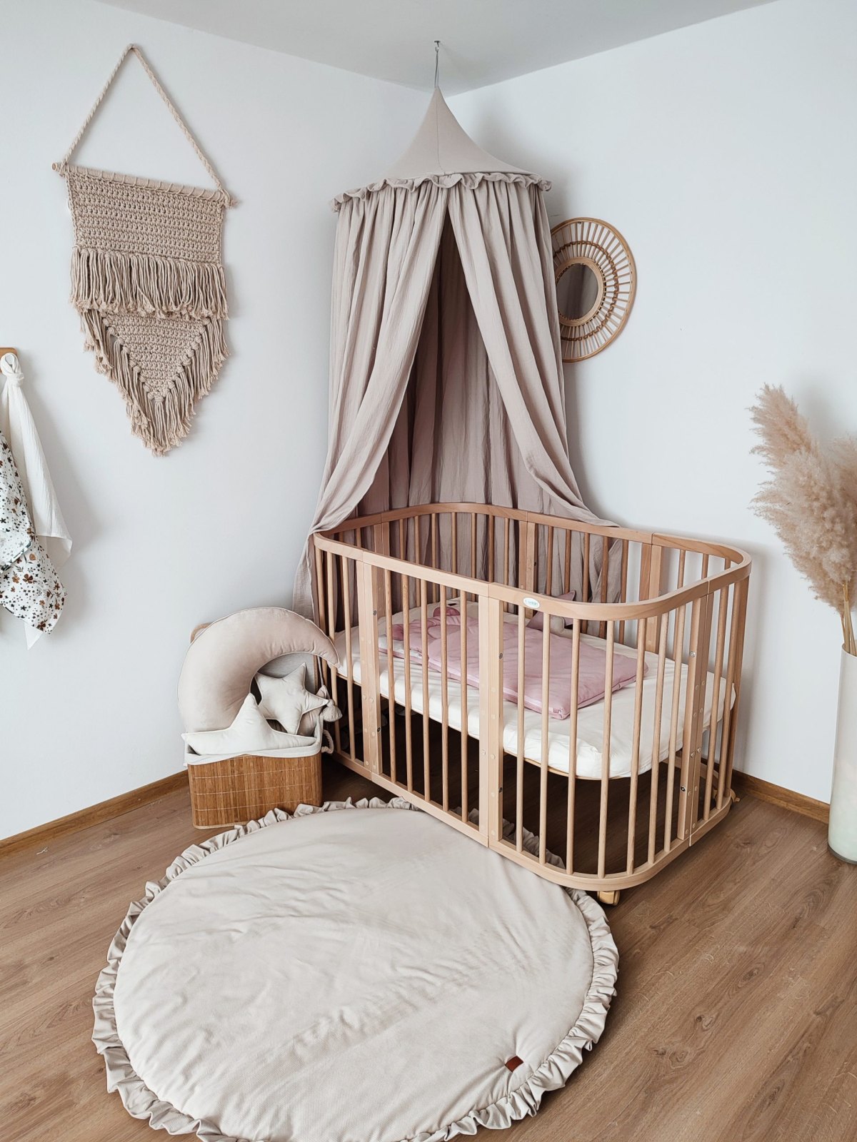 Muslin Canopy with Ruffle – Ceiling Mounted Muslin Canopy with Ruffle – Ceiling Mounted