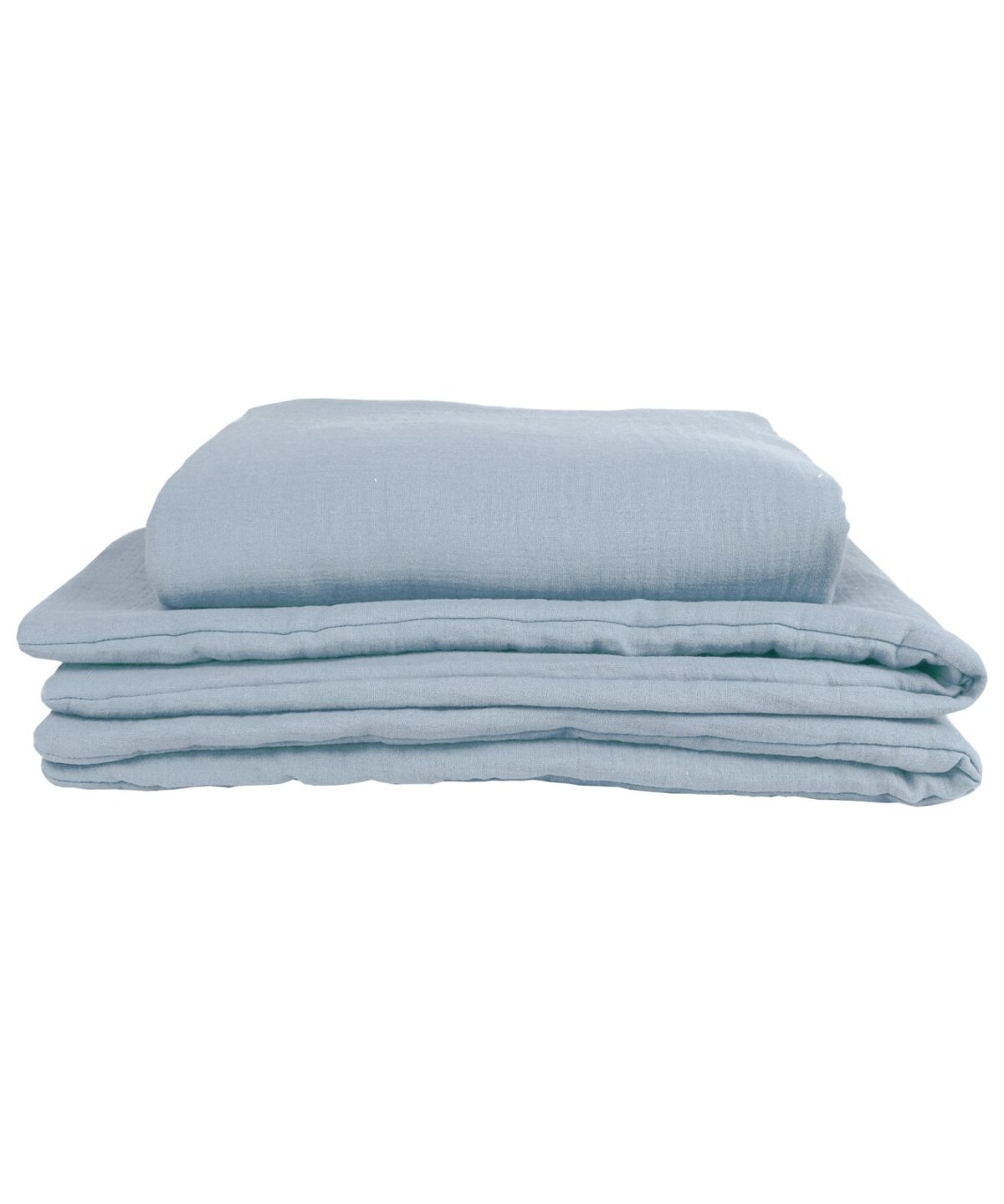 Muslin Duvet and Pillow Set – Light Blue
