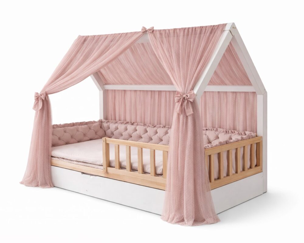Tulle Curtain for the House Bed – Dusty Pink Tulle Curtain for the House Bed – Dusty Pink