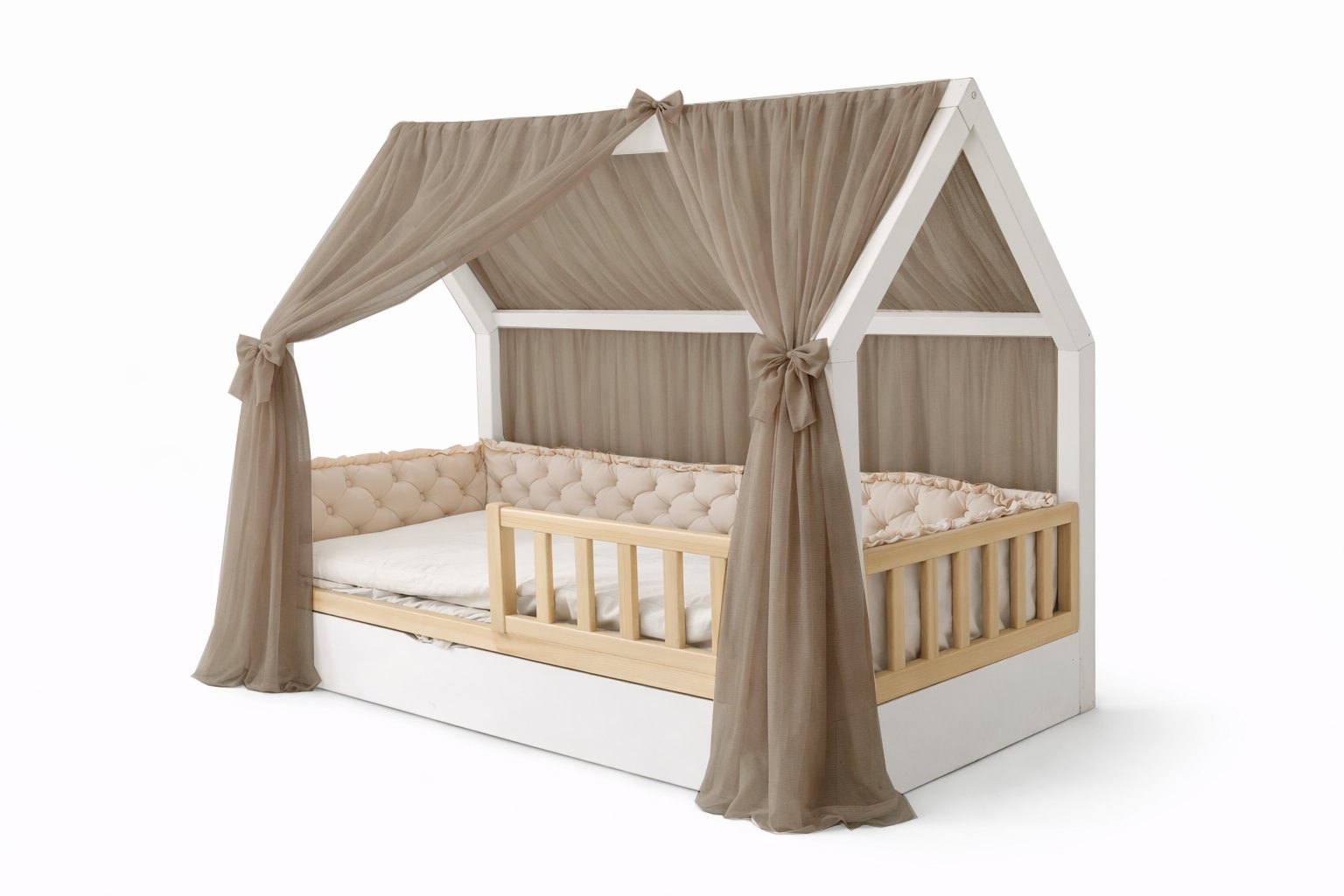 Tulle Curtain for the House Bed – Taupe Tulle Curtain for the House Bed – Taupe